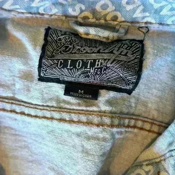 Brooklyn Cloth MFG Co denim blue Jean savage button up jacket women size Medium‎ - Picture 9 of 9